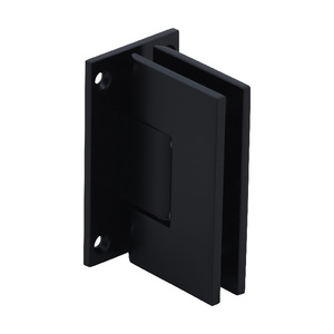 CRL Matte Black Vienna 037 Series Wall Mount Full Back Plate Hinge
