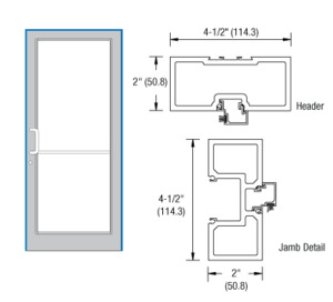 CRL-U.S. Aluminum Custom KYNAR® Paint 40" x 86" Series DF800 Tubular Butt Hinge Up and Over Frame Complete (1F)