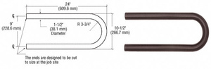 CRL Matte Bronze Quick Connect Looped Hand Rail Return for 1-1/2" Diameter Tubing