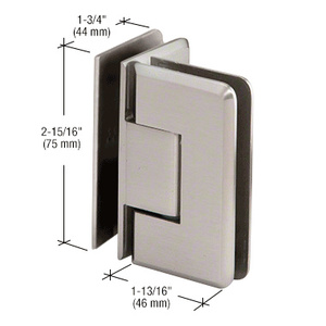 CRL Brushed Nickel Trianon 092 Series 90 Degree Glass-to-Glass Hinge