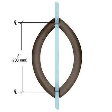 CRL Oil Rubbed Bronze 8" Crescent Style Back-to-Back Pull Handles Without Metal Washers