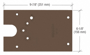 Rixson® Dark Bronze 27 Series Right Hand Offset-Hung Floor Mounted Door Closer Cover Plate