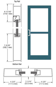 CRL-U.S. Aluminum Custom KYNAR® Paint IG500 Series Custom Pair StormFront™ Gear Hinged Entrance for Panic and Surface Closer