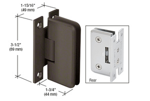 CRL Oil Rubbed Bronze Petite 037 Series Wall Mount 'H' Back Plate Hinge