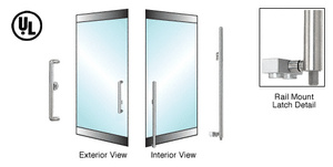 CRL-Blumcraft® Brushed Stainless Left Hand Reverse Rail Mount Keyed Access 'Y' Exterior Bottom Securing Deadbolt Handle