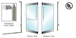 CRL-Blumcraft® Brushed Stainless Right Hand Reverse Rail Mount Keyed Access "JS" Exterior, Top Securing Designer Series Panic Handle