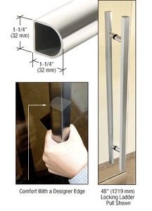 CRL Polished Stainless 72" Designer Series "D" Shape Ladder Pull