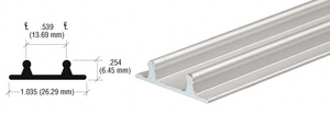 CRL Brushed Nickel Aluminum Lower Channel for Deep Recess Installations