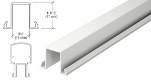 CRL Sky White Horizontal Snap-In Infill for Glass 241" Long