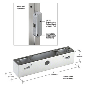 CRL Silver Electric Strike Housing for Adams Rite® 74R1