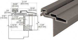 CRL Dark Bronze Anodized 83" Roton 211HD Series Heavy-Duty Half Surface with Frame Leaf Wrap-Around Continuous Hinge