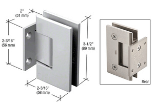 CRL Satin Chrome Geneva 074 Series Wall Mount Short Back Plate Hinge