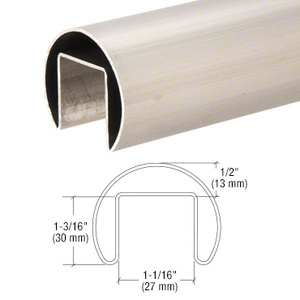 CRL 316 Brushed Stainless Steel 1-7/8" Roll Form Cap Rail - 19'-8"