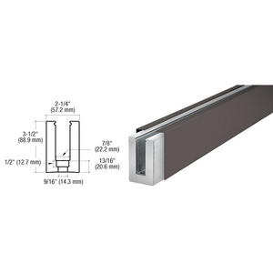 CRL Dark Bronze Anodized Custom B5L Low Profile Shoe Drilled for 1/2" to 5/8" Glass 