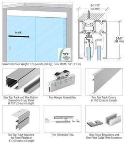 CRL51 Series Ceiling Mount Single Slider with Fixed Panel Kit