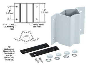 CRL Mill Inside 135 Degree Fascia Mounted Bracket