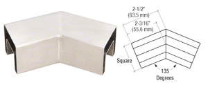 CRL 316 Brushed Stainless Steel 135 Degree Horizontal Roll Formed Cap Rail Corners