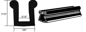 CRL Glass and Acrylic Setting Rubber Channel 3/16" Material - 3/8" Base Width