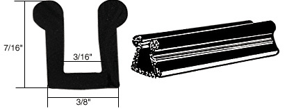 CRL Glass and Acrylic Setting Rubber Channel 3/16" Material - 3/8" Base Width