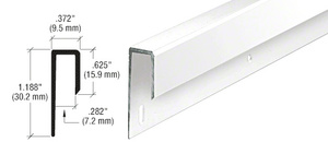 CRL White Electro-Static Paint 1/4" Deep Nose Aluminum "J" Channel