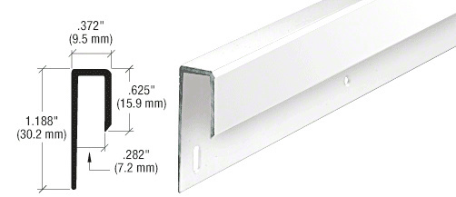 CRL White Electro-Static Paint 1/4" Deep Nose Aluminum "J" Channel