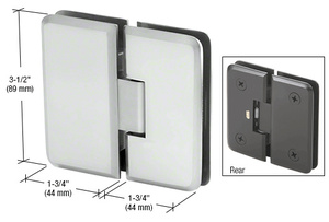 CRL Satin Chrome Petite 180 Series 180 Degree Glass-to-Glass Hinge