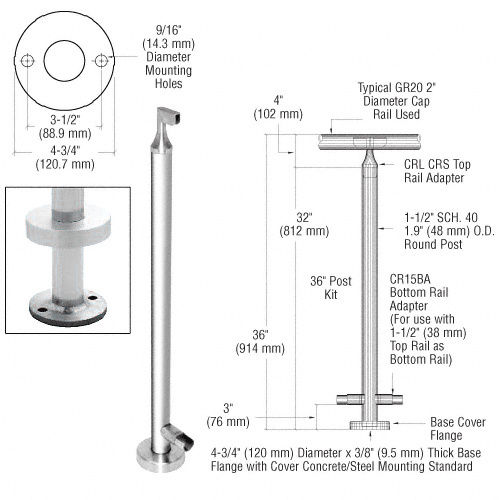 CRL Polished Stainless 36