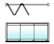 CRL Polished Stainless 3-Panel Overhead Track Full Leaf Bi-Fold Door Configuration
