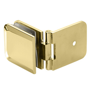CRL Polished Brass Adjustable Beveled Wall Mount Glass Clamp