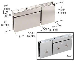 CRL Polished Nickel Cardiff Top or Bottom Mount Pivot with Attached U-Clamp Hinge