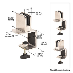 CRL Brushed Stainless Square 2" C-Clamp for 1/4" Acrylic or Glass