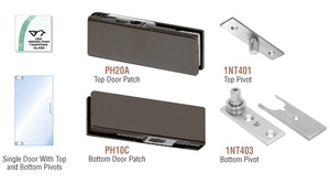 CRL Black Bronze Anodized North American Patch Door Kit - Without Lock
