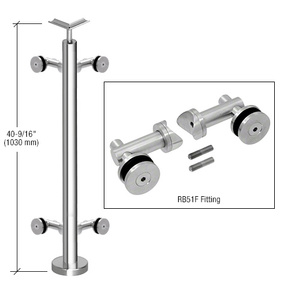 CRL Polished Stainless P7 Series Railing 90º Corner Post Kit With RB51F Fittings