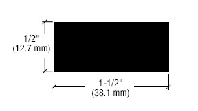 CRL-U.S. Aluminum White KYNAR® Paint Bar 1-1/2" x 1/2" - 21'-2"