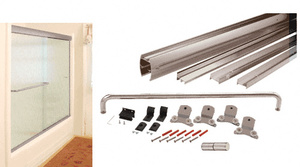CRL Brushed Nickel 72" x 80" Cottage DK Series Sliding Shower Door Kit With Metal Jambs for 3/8" Glass
