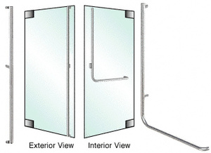 CRL-Blumcraft® Brushed Stainless Left Hand Reverse Glass Mount "F" Exterior Dummy Handle