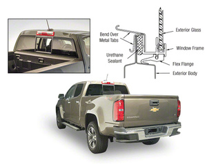 CRL "Perfect Fit" Tri-Vent Slider with Solar Glass for 2015+ Chevy Colorado/GMC Canyon