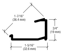 CRL-U.S. Aluminum Deep Pocket Reducer for 1/4" Transition Glazing, Clear Anodized Class 1 - 24'-2"