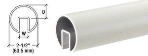 CRL Satin Anodized 2-1/2" Extruded Aluminum Cap Rail for 1/2" or 5/8" Glass - 240"
