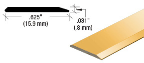 CRL Brite Gold Anodized Aluminum 5/8" Flat Face Mirror Edge Molding