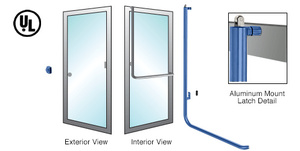 CRL-Blumcraft® Painted Left Hand Reverse Aluminum Door Mount Keyed Access "Z" Exterior, Top Securing Panic Handle