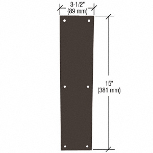 CRL Oil Rubbed Bronze Push Plate 3-1/2" x 15"