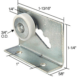 CRL 3/4" Nylon Ball Bearing Shower Door Flat Edge Roller Assembly