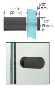 CRL Matte Black Cylinder Style Single-Sided Shower Door Knob