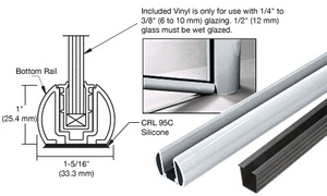CRL Mill AWS 72" Bottom Rail Kit with Rigid Glazing Vinyl