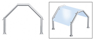 CRL Polished Stainless Contemporary 213 Series 1-1/2" Tubing Glass On Top and Slants Only Sneeze Guard