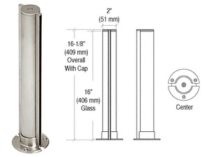 CRL Brushed Stainless 2" Round Tight-Fit Series Partition Post - Center