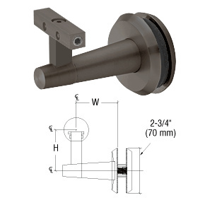 CRL-Blumcraft® Pacific Series Dark Bronze Anodized Glass Mounted Hand Rail Bracket