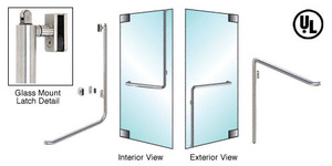 CRL-Blumcraft® Brushed Stainless Right Hand Reverse Glass Mount Keyed Access 'C' Exterior, Top Securing Panic Handle
