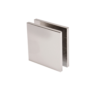 CRL Polished Nickel Square Style Hole-in-Glass Fixed Panel U-Clamp